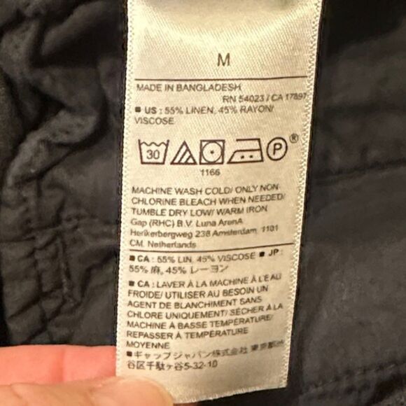 Banana Republic Wide Leg Crop Pants Pull On Linen Size Medium Pockets Lagenlook - Picture 10 of 13